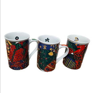 Vintage 1995 Signature Housewares "Holiday Elegance" 3-Set Mugs